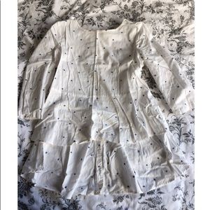 Anthropologie Maeve White dot peplum blouse